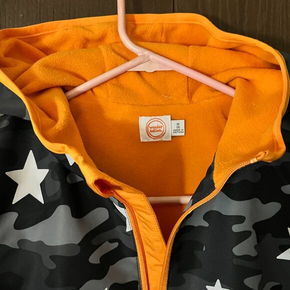 Wonder Nation Boys Camo Star Print Softshell Hooded Jacket (Size M) - Picture 3 of 4
